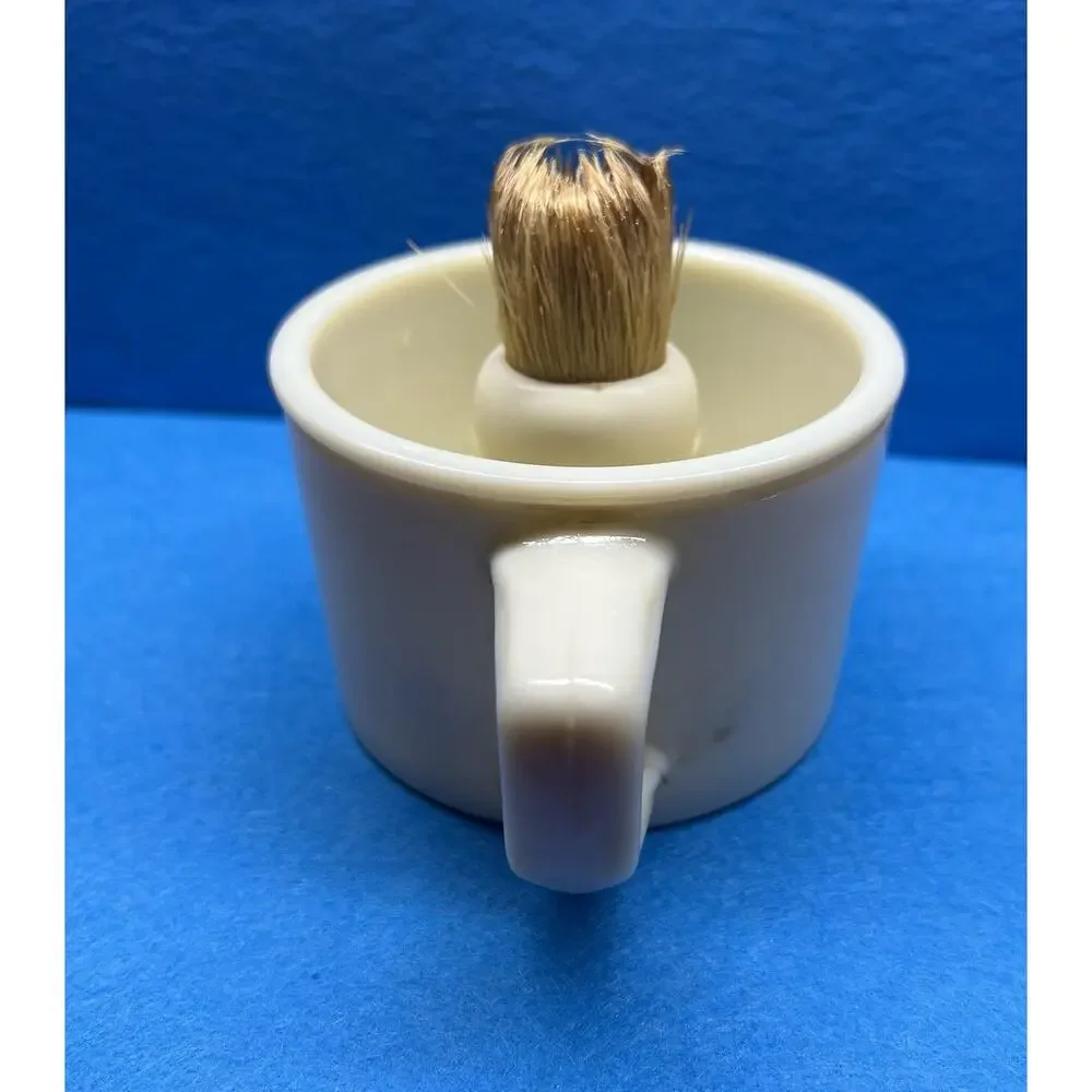 VTG Old Spice Shaving Mug‎ Cup Ship Grand Turk Salem 1786 Shulton USA & Brush
